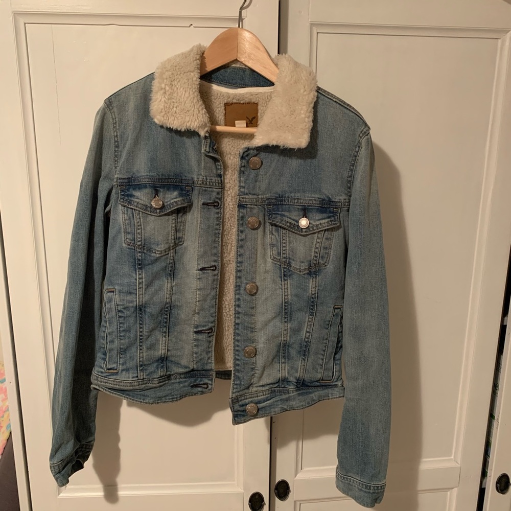 Sherpa lined denim jacket